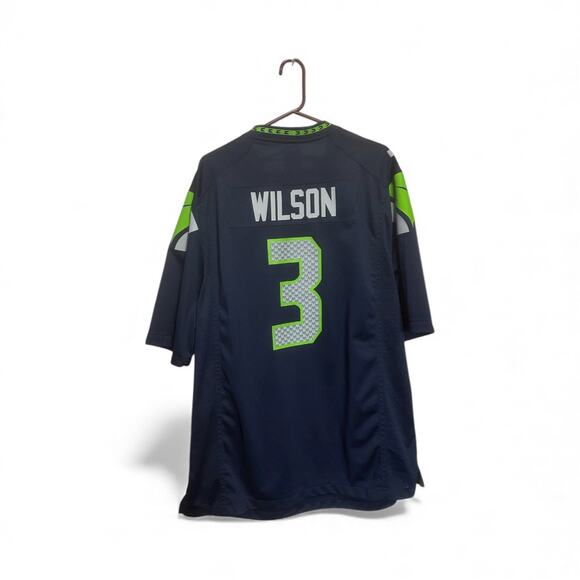Nike On Field Russell Wilson Seattle Seahawks Mens NFL Team Blue Jersey XXL - Picture 2 of 6